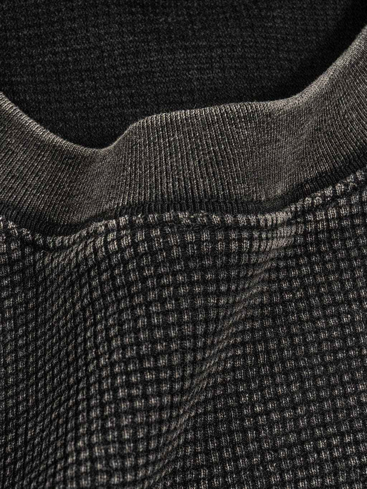 Light Up Pack Waffle-Texture Washed Boxy T-Shirt Unisex Graphic Smoke - BLACK CARTA VIP